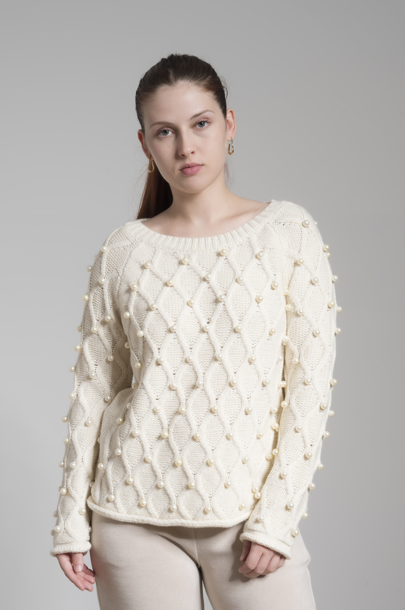 Sweater rombo perlado
